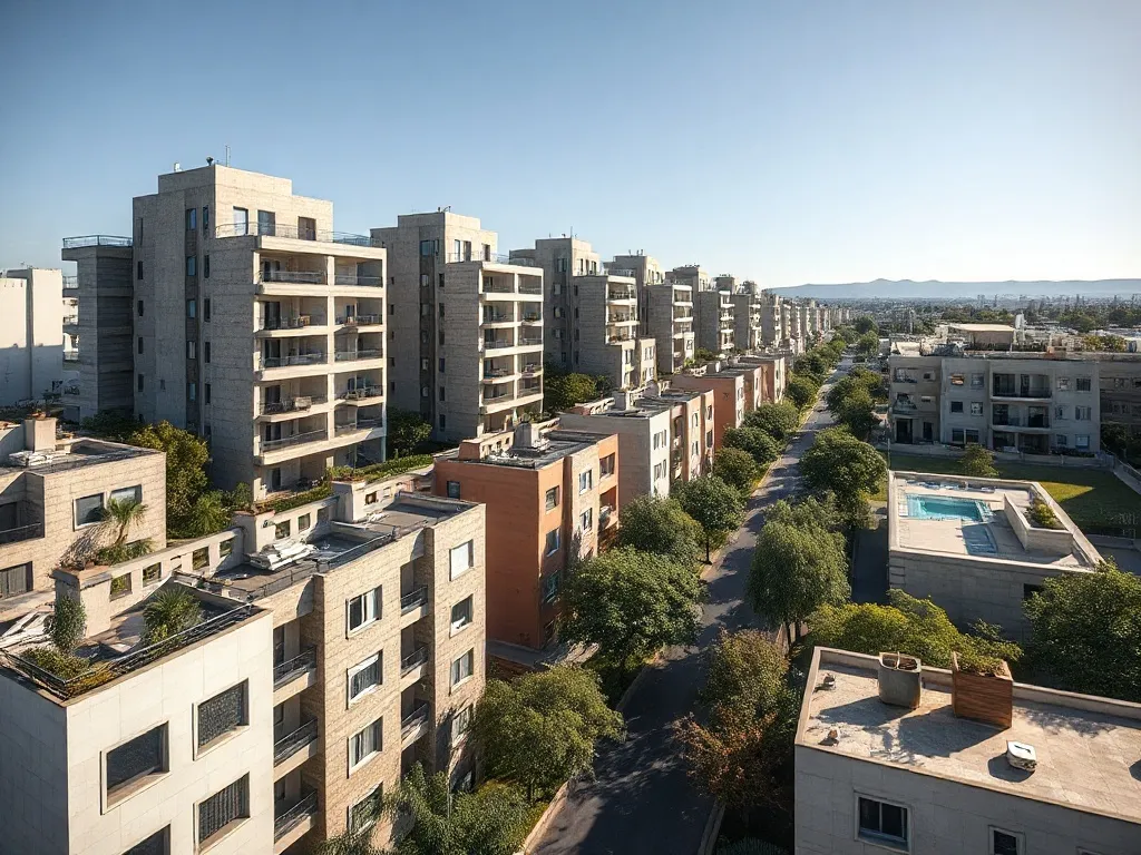 A professional high-angle architectural photograph of a mode